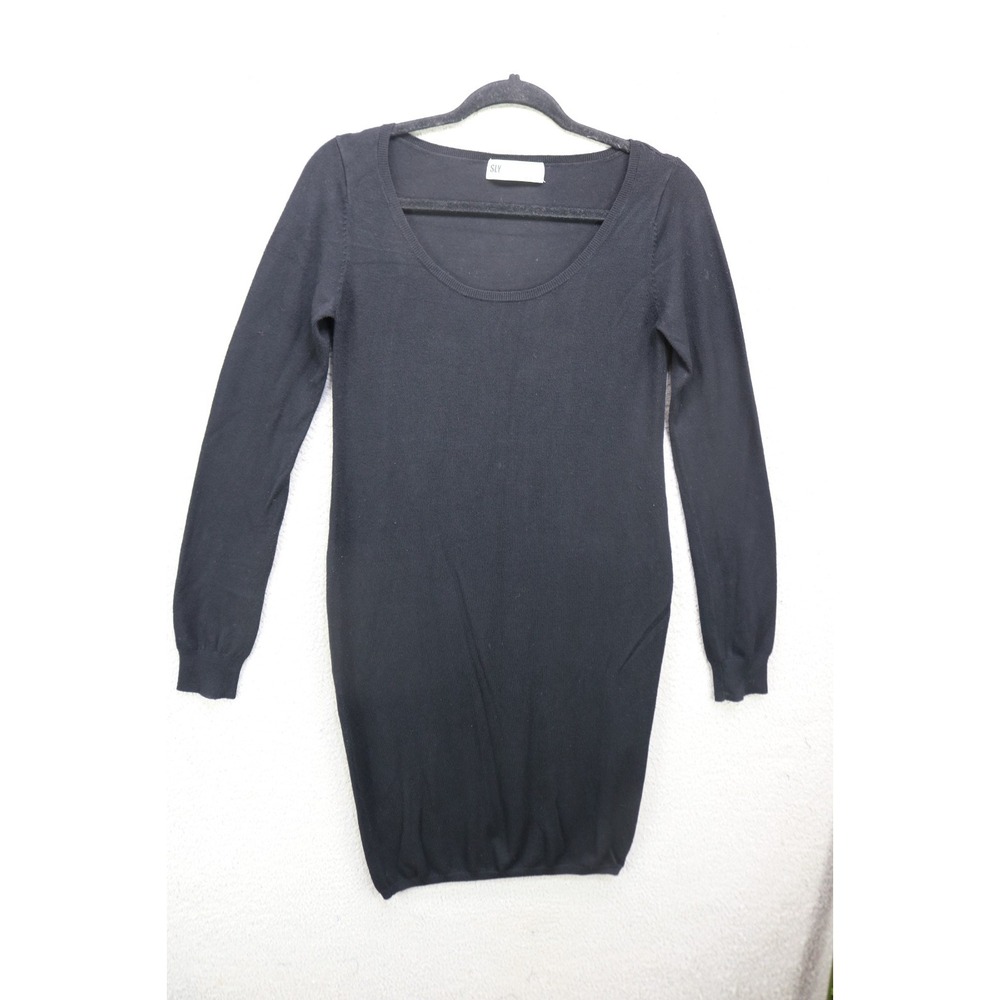 SLY Black Long Sleeve Sweater Dress-Sz 2 or Medium-Soft-Goth-Witchy